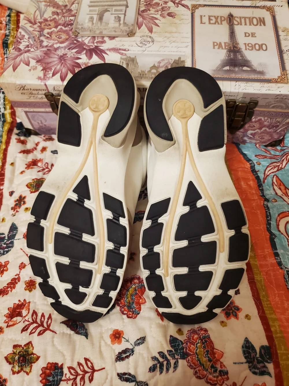 Tory Burch Cream & Taupe Chunky Lace-Up Sneaker